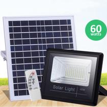 Refletor LED Solar Com Controle Remoto 60W a Prova D'água DS11285IP66