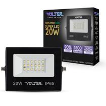 refletor led volter eco IP65 20w 6500k preto 1800lm luz branco frio
