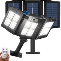 Refletor Luminária Led 3 em 1 Energia Solar Sensor Presença Super Potente Forte luz Grande 12 Placas 300w - TOP CASA