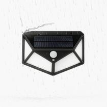 Refletor Luminária Parede Solar 100 Leds Bateria Luz Balizador Jardim
