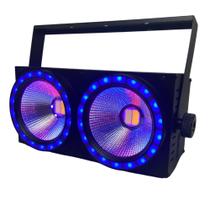 Refletor Mini Brut 200w 2 LEDS 100W Branco Frio(CW) / Quente(WW) + Rgb Int. / Ext. para Efeios