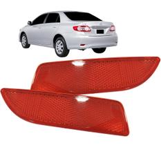 Refletor Olho de Gato Lanterna Parachoque Traseiro Corolla 2012 até 2013 Par 2 peças Refletor Olho de Gato Lanterna Parachoque Traseiro Corolla 2012 até 2013 Par 2 peças