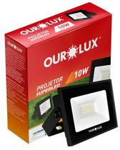 Refletor Ourolux Slim 10w Bivolt Ip65 Cor Da Luz 6500k