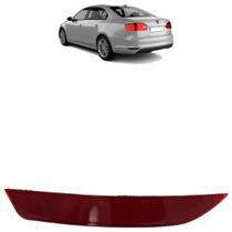 Refletor Parachoque Traseiro Jetta 2011 2012 2013 2014 Rubi Lente Estriada Acrílico Carcaça Preta