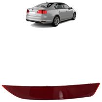 Refletor Parachoque Traseiro Jetta 2011 2012 2013 2014 Rubi Lente Estriada Acrílico Carcaça Preta