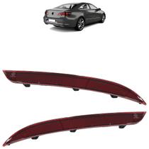 Refletor Parachoque Traseiro Passat CC 2013 2014 2015 2016 Rubi Estriada Acrílico Carcaça Preta