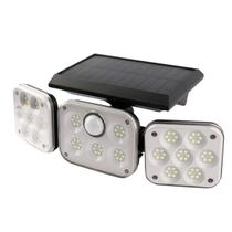 Refletor Placa Solar 3 cabeças 114 LEDs Sensor Interna Externa