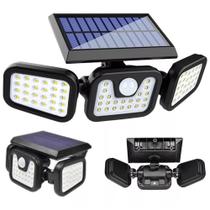 Refletor Placa Solar 3 cabeças 82 LEDs Sensor Interno e Externo Prova d'água Cor Branco Frio