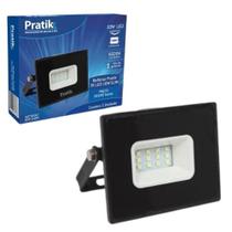 Refletor Pratik Preto TR LED 10w Slim 6500k Luz Branca Refletor Pratik Preto TR LED 10w Slim 6500k Luz Branca