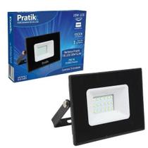 Refletor Pratik Preto Tr Led 20W Slim 6500K Luz Branca