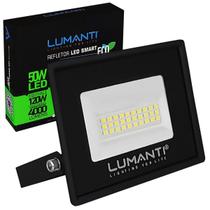 Refletor Preto Led Eco 50W Bivolt Branco Frio 5500K IP66