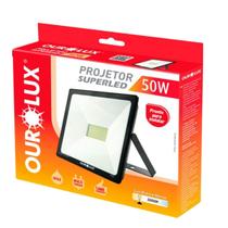 Refletor projetor Led 50W Ourolux SuperLed 6500k Branco