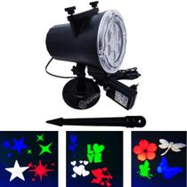 Refletor Projetor LED Natal Jardim Multi Cores 6 Slides 24 Imagens Alto Brilho - TB1287 - Lucky