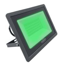 REFLETOR PROJETOR RETANGULAR LED TECH ALUMÍNIO IP65 50W PRET Luz verde