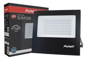 Refletor Slim Led 100w Ip66 Branco Frio 6500k Avant Luz Branco-frio 127/220v