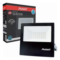 Refletor Slim Led 100w Ip66 Branco Frio 6500k Avant Preto Refletor Slim Led 100w Ip66 Branco Frio 6500k Avant Preto