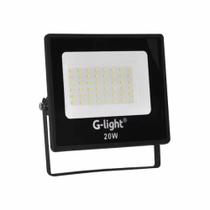 Refletor Slim Led 20W 6400K IP65 Preto Bivolt GLight - G-LIGHT