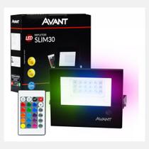 Refletor Slim Led Rgb Luzes Coloridas Para Área Externa Com Controle Remoto - Marca Avant Refletor Slim Led Rgb Luzes Coloridas Para Área Externa Com Controle Remoto - Marca Avant