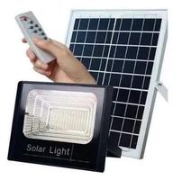 Refletor Solar 200w Energia + Bateria + Controle Remoto e Placa Solar Completo - d7 eletronicos
