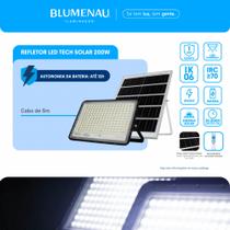 Refletor solar 200w ip66 3000lumens BLUMENAU até 12HRS de autonomia