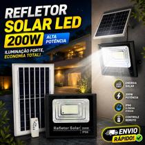 Refletor Solar 200W LED com Controle e Placa Solar IP65