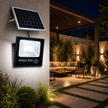 Refletor Solar 300W LED com Controle e Placa Solar IP65