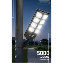 Refletor Solar 400W LED Poste Preto IP65 Com Controle