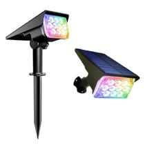 Refletor Solar Ecoforce 10 Leds 200x Mais Forte Colorida Spot Parede Jardim Luminária