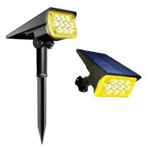 Refletor Solar Ecoforce 10 Leds 200x Mais Forte Colorida Verde Branco Quente Frio Azul Spot Parede Jardim Luminária