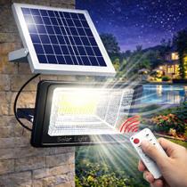 Refletor Solar Externo Controle Remoto Ip67 Led Holofote 200w/400W Placa Bateria Prova D'água Preto