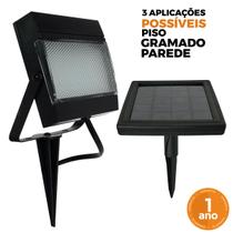 Refletor Solar Holofote LED 2W com Espeto de Jardim Placa Solar à Prova d'Água Automático - Ecoforce