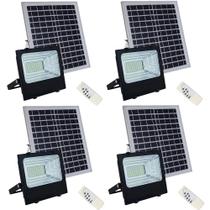 Refletor Solar Kit 4 Uni 600w Holofote Placa Energia luminaria ultra led