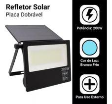 Refletor Solar Led 200w Ip67 Placa A Prova Dágua Dobrável