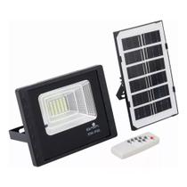 Refletor Solar Led 20w 6500k Com Placa Solar E Controle