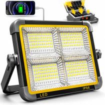Refletor Solar LED 48 Leds SMD IP66 À Prova Dágua Painel Solar Bateria Alta Capacidade Iluminação Ex