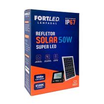 Refletor Solar Led 50W Luz Branca - FORTLED