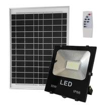 Refletor Solar Led 50w Painel Recarregável Placa Controle Remoto