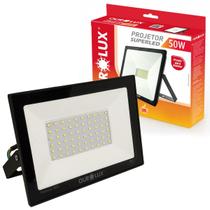 Refletor Super Led 50W Bivolt Branco Frio Ip65 Preto