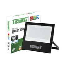 Refletor Taschibra Led Tr Slim 100W Luz Branco Fria 6500K Preto Bivolt