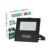Refletor Taschibra Led Tr Slim 30W Luz Branco Fria 6500K Preto Bivolt