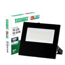 Refletor Taschibra Led TR Slim 50W 6500K Preto Bivolt