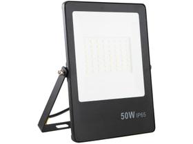 Refletor Ultrafino LED Bivolt Preto 6500K 50W 4000lm Gaya