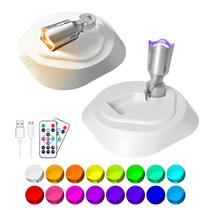 Refletores LED sem fio LEASTYLE RGBW recarregáveis, pacote com 2