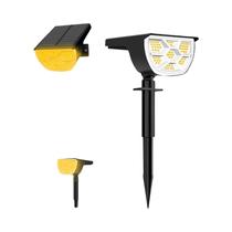 Refletores LED Solares Para Paisagismo Externo Com 72/68 Luzes E 3 Modos Para Jardim, Parede, Porta