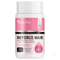 Reforce hair suplemento para cabelos e unhas com ácido pantotênico, selênio e coq10 purafor qualit
