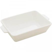 Refratário 23,5x15x5cm Travessa Porcelana Branca com Alça Funda Lyor Basic