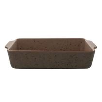 Refratario de ceramica marrom matte grande 35x22x7 wolff