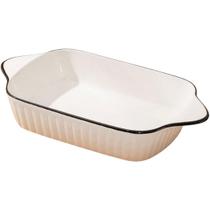 Refratário de Cerâmica Retangular com Alças Branco 26X14cm Refratário de Cerâmica Retangular com Alças Branco 26X14cm
