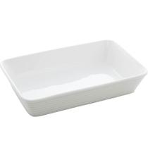 Refratário de Porcelana 26x17cm Travessa Branca Assadeira Retangular Gratinados Sobremesas Línea Lyor