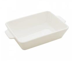 Refratário de Porcelana com Alça Basic Branco 28cm x 16,5cm x 5cm